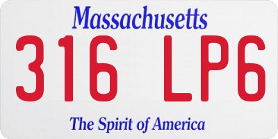 MA license plate 316LP6