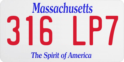 MA license plate 316LP7