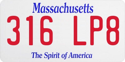 MA license plate 316LP8