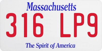 MA license plate 316LP9