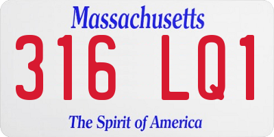MA license plate 316LQ1