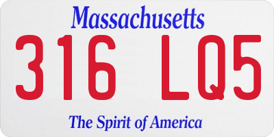 MA license plate 316LQ5