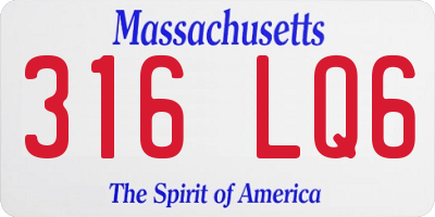 MA license plate 316LQ6