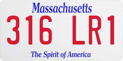 MA license plate 316LR1