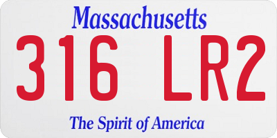 MA license plate 316LR2