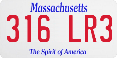 MA license plate 316LR3