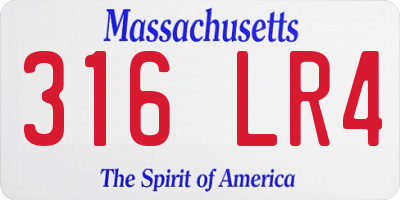 MA license plate 316LR4