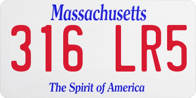 MA license plate 316LR5