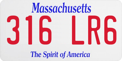 MA license plate 316LR6