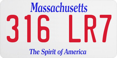 MA license plate 316LR7
