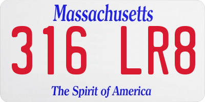 MA license plate 316LR8
