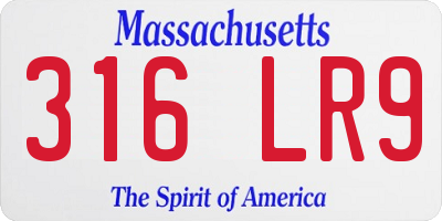 MA license plate 316LR9