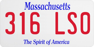 MA license plate 316LS0