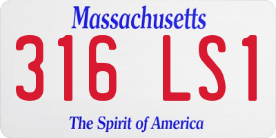MA license plate 316LS1