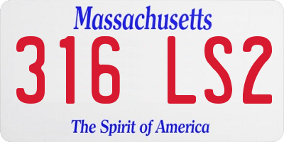 MA license plate 316LS2