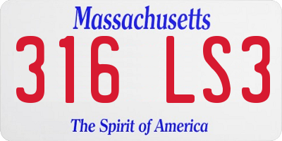 MA license plate 316LS3