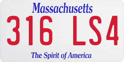 MA license plate 316LS4