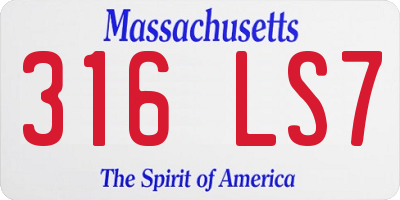 MA license plate 316LS7