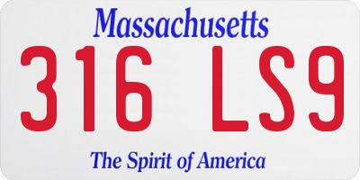 MA license plate 316LS9