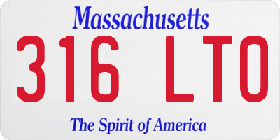 MA license plate 316LT0