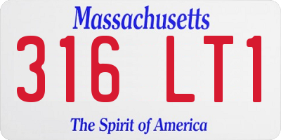 MA license plate 316LT1