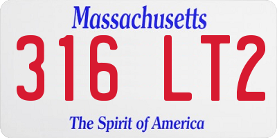MA license plate 316LT2