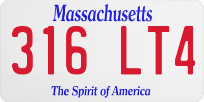 MA license plate 316LT4