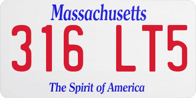 MA license plate 316LT5