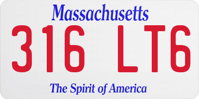 MA license plate 316LT6