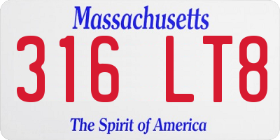 MA license plate 316LT8