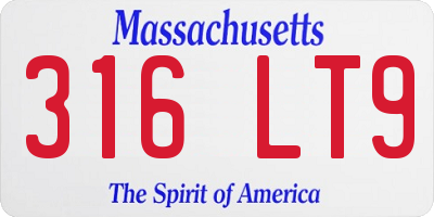 MA license plate 316LT9