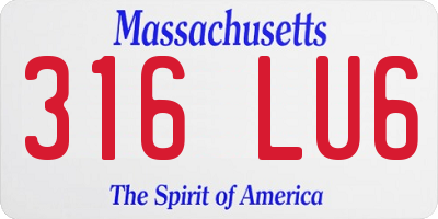 MA license plate 316LU6