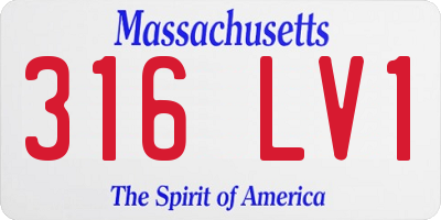 MA license plate 316LV1