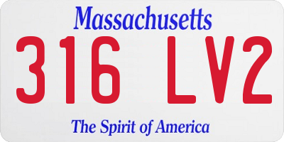 MA license plate 316LV2
