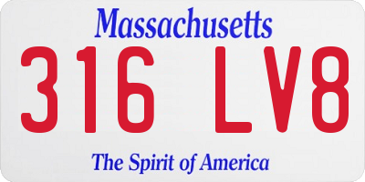 MA license plate 316LV8