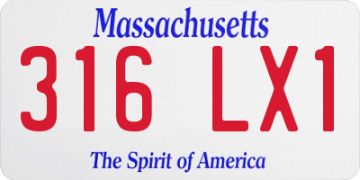 MA license plate 316LX1