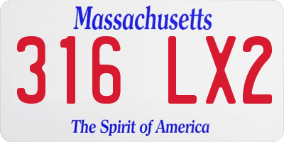 MA license plate 316LX2