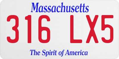 MA license plate 316LX5