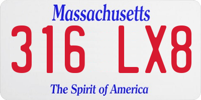 MA license plate 316LX8