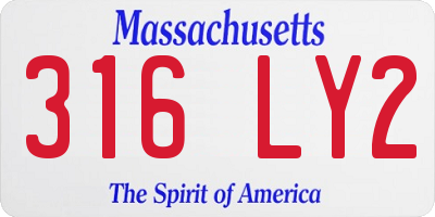 MA license plate 316LY2