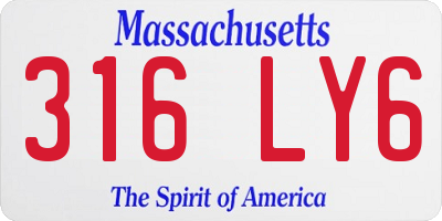 MA license plate 316LY6