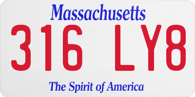 MA license plate 316LY8