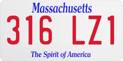 MA license plate 316LZ1