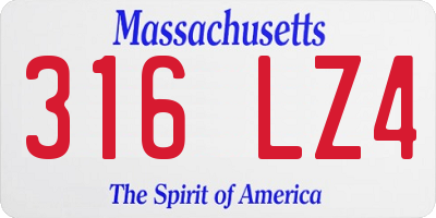 MA license plate 316LZ4