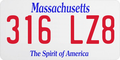 MA license plate 316LZ8