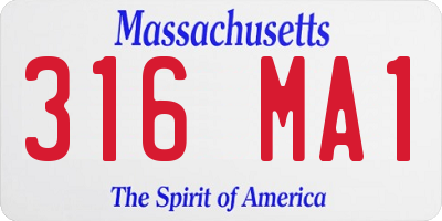 MA license plate 316MA1