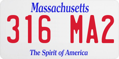 MA license plate 316MA2