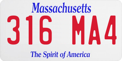 MA license plate 316MA4