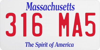 MA license plate 316MA5