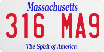 MA license plate 316MA9